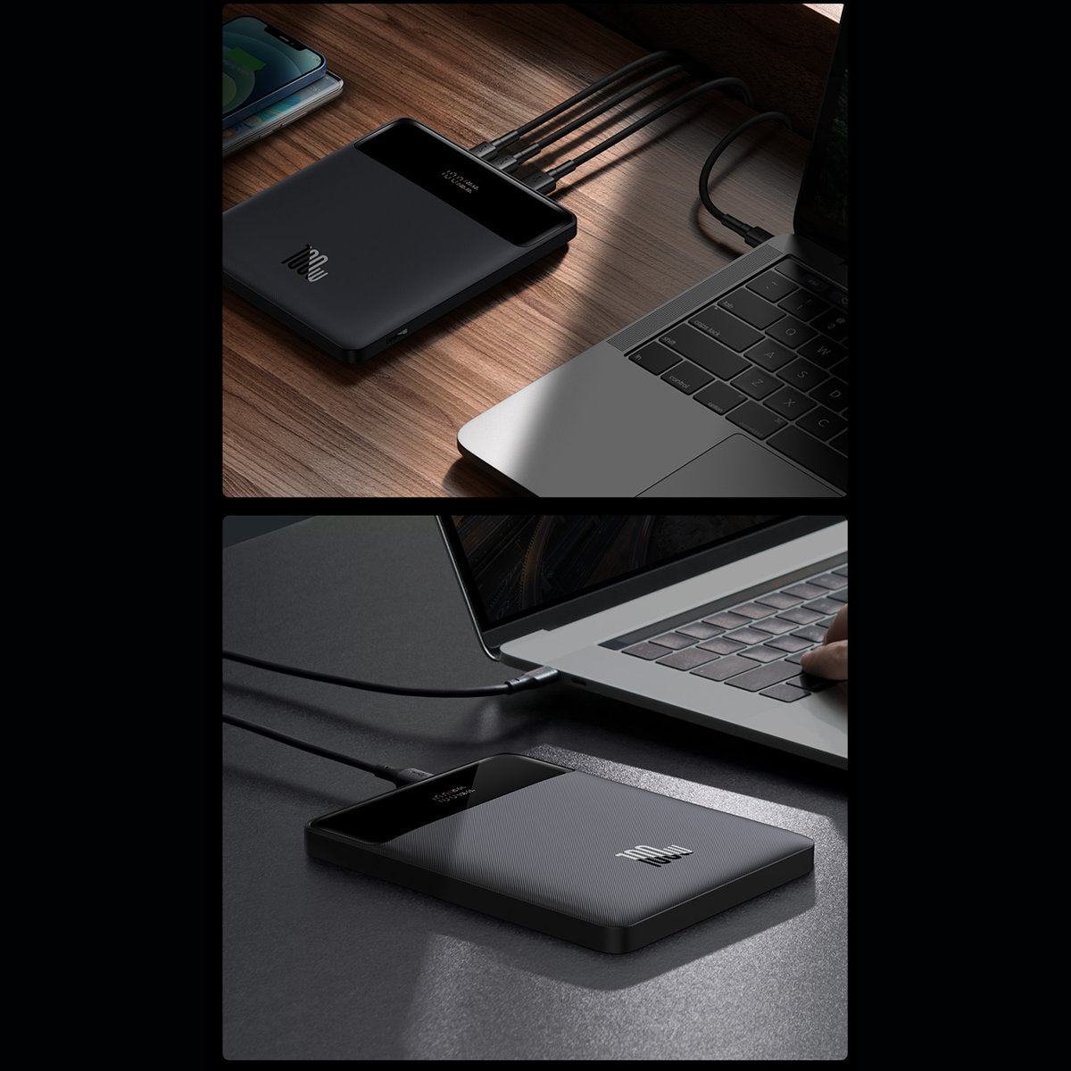 Bateria Externa Baseus Blade Ultrathin, 20000mAh, 100W, QC + PD, 2 x USB-A - 2 x USB-C, Preta PPBL000201