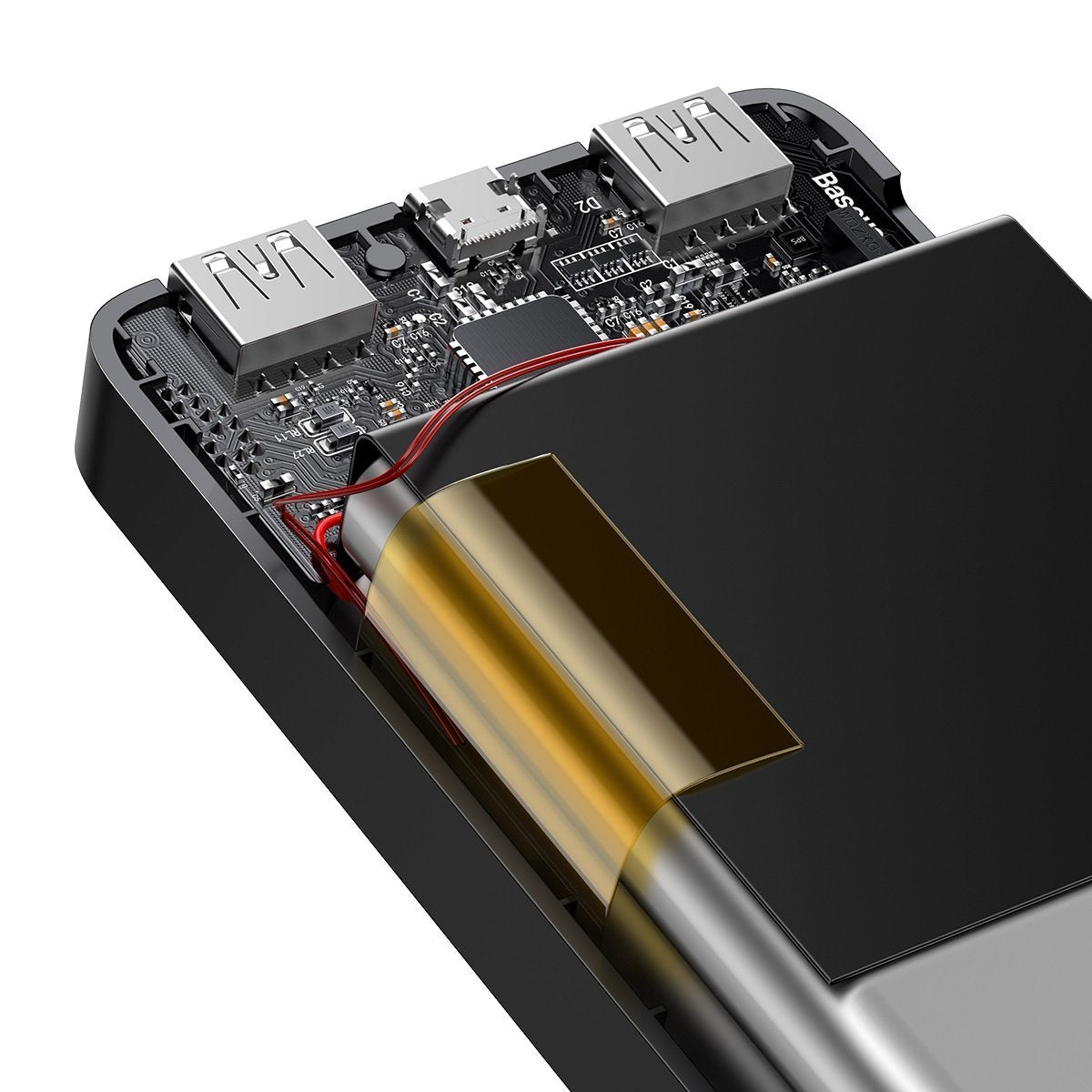 Bateria externa Baseus Bipow, 10000mAh, 15W, 1 x USB-C - 2 x USB-A, preto PPBD050001