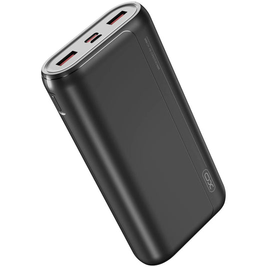Bateria Externa XO Design PR127, 20000mAh, 22.5W, QC + PD, 1 x USB-C - 2 x USB-A, Preta
