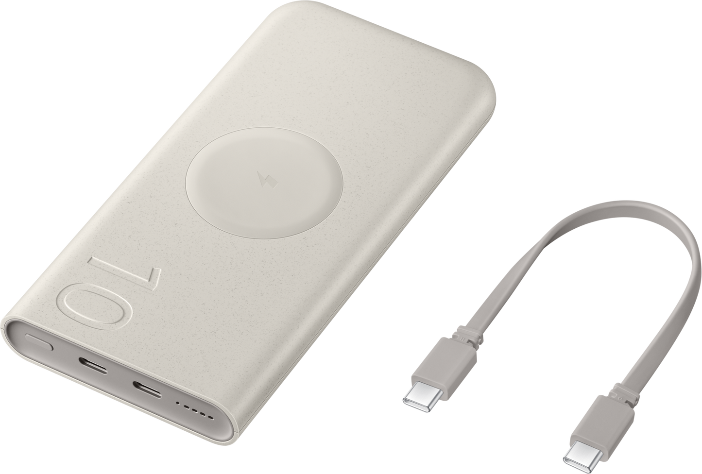 Bateria Externa Wireless Samsung, 10000mAh, 25W, PD + FQI, 1 x QI - 2 x USB-C, Bege EB-U2510XUEGEU