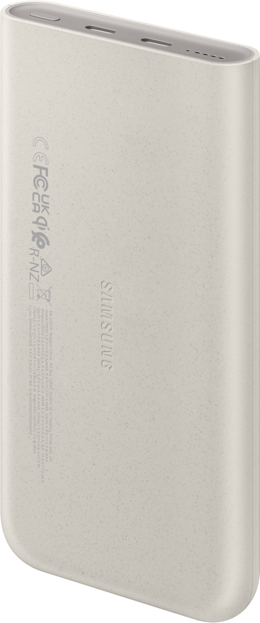 Bateria Externa Wireless Samsung, 10000mAh, 25W, PD + FQI, 1 x QI - 2 x USB-C, Bege EB-U2510XUEGEU