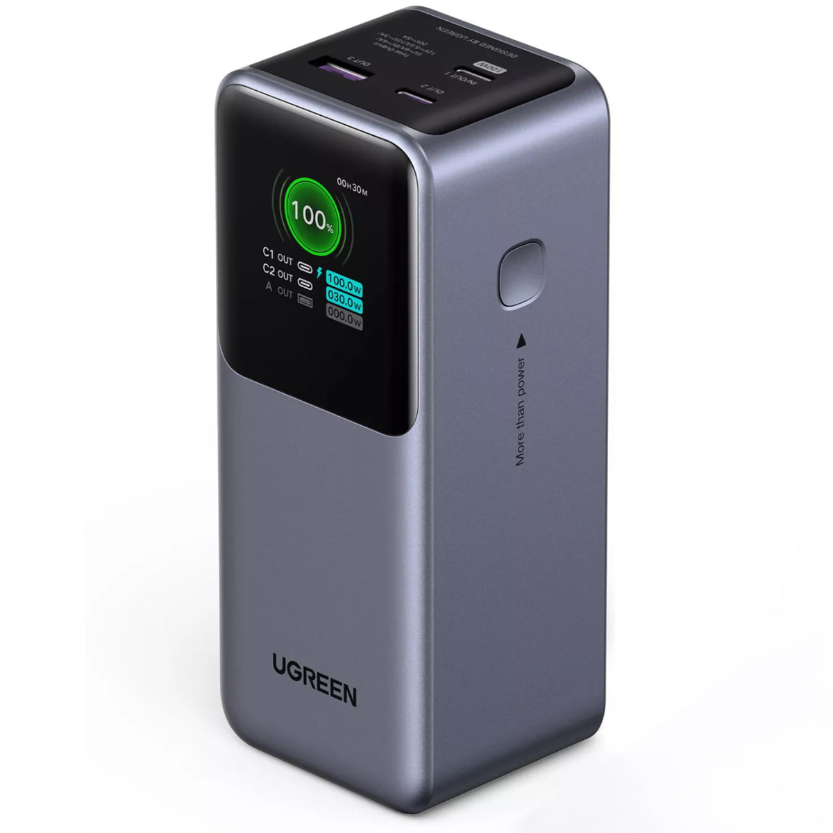 Bateria Externa UGREEN PB721, 20000mAh, 130W, QC + PD, 1 x USB-A - 2 x USB-C, Cinzento