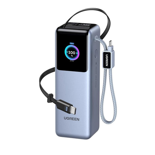 Bateria Externa UGREEN PB728 (75702B), 25000mAh, 200W, QC + PD, 1 x USB-A - 3 x USB-C, Cinzento