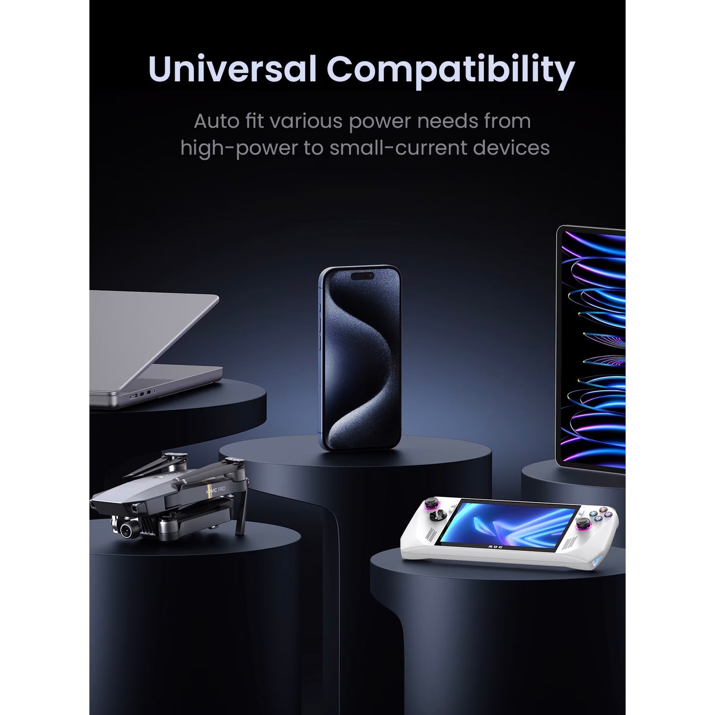 Bateria Externa UGREEN PB770, 48000mAh, 300W, QC + PD, 2 x USB-A - 3 x USB-C, Cinzento