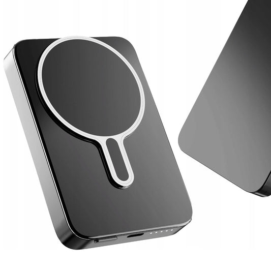 Bateria Externa Wireless 3MK MagSnap Go, 10000mAh, 20W, PD + FQI, 1 x QI - 1 x USB-C, Cinzento