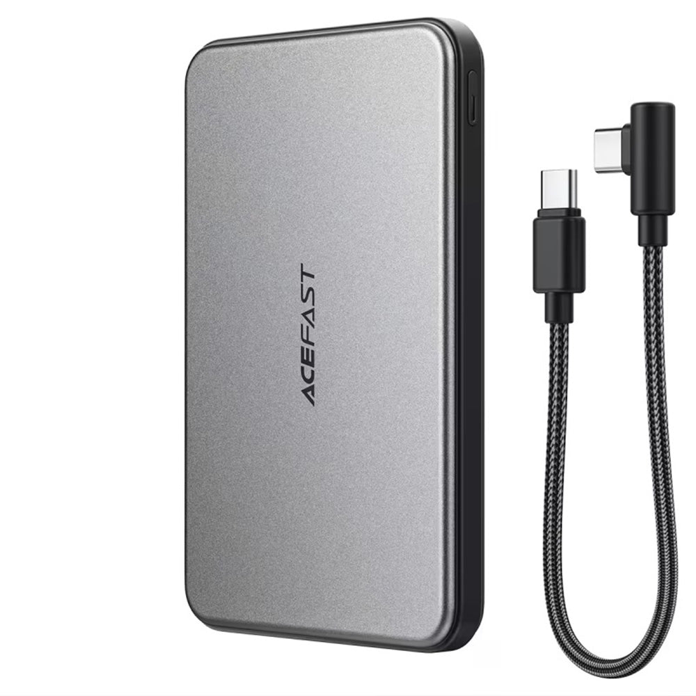Bateria Externa Wireless Acefast M30, 5000mAh, 20W, PD + FQI, 1 x QI - 2 x USB-C, Preta