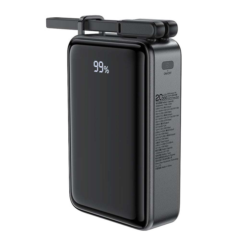 Bateria Externa Acefast M4, 20000mAh, 67W, PD, 1 x USB-A - 2 x USB-C, Preta