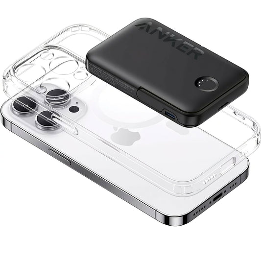 Bateria externa sem fios Anker 322 MagGo, 5000mAh, 12W, 1 x QI - 1 x USB-C, preto A1618G11