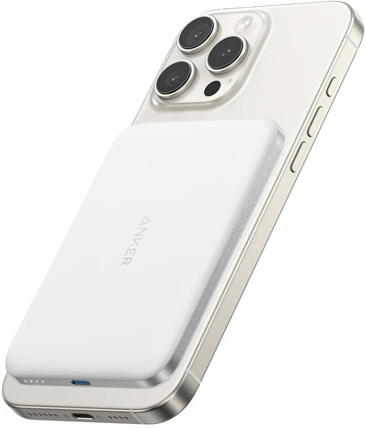 Bateria Externa Wireless Anker Nano, 5000mAh, 20W, PD + FQI, 1 x QI - 1 x USB-C, Branca A1665H21