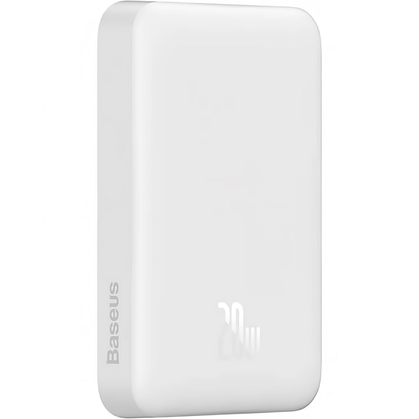 Bateria Externa Wireless Baseus Magnetic Mini, 10000mAh, 20W, PD + FQI, 1 x QI - 1 x USB-C, Branca PPCX07002