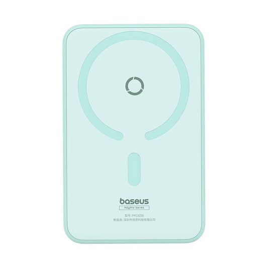 Bateria Externa Wireless Baseus MagPro PPCXZ05, 5000mAh, 20W, PD + FQI, 1 x QI - 1 x USB-C, Verde P10064101333-00