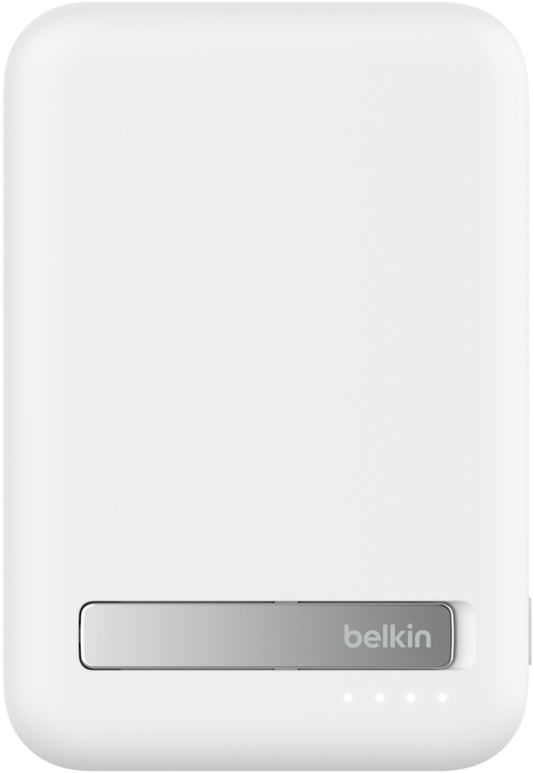 Bateria Externa Wireless Belkin BoostCharge Pro com Suporte, 10000mAh, 15W, FQI, 1 x QI - 1 x USB-C, Branco BPD008btWH