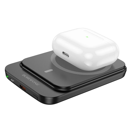 Bateria Externa Wireless Borofone BJ63 Nimble, 5000mAh, 20W, PD + FQI, 1 x QI - 1 x USB-C, Preta