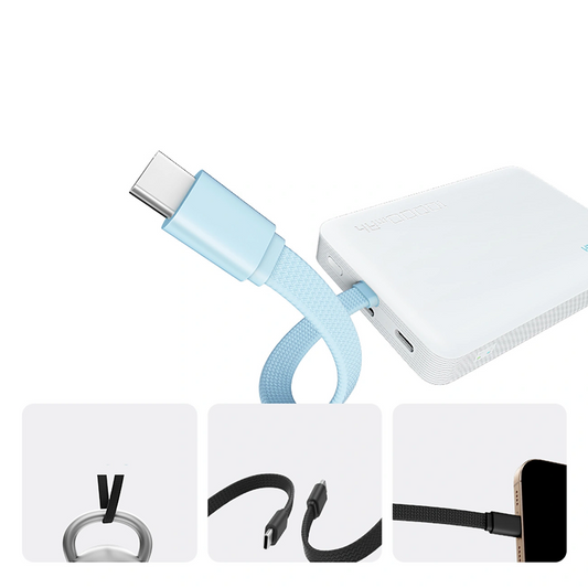 Bateria Externa Wireless Cuktech CP132ML, 10000mAh, 22.5W, PD + QI, 2 x USB-C, Branca