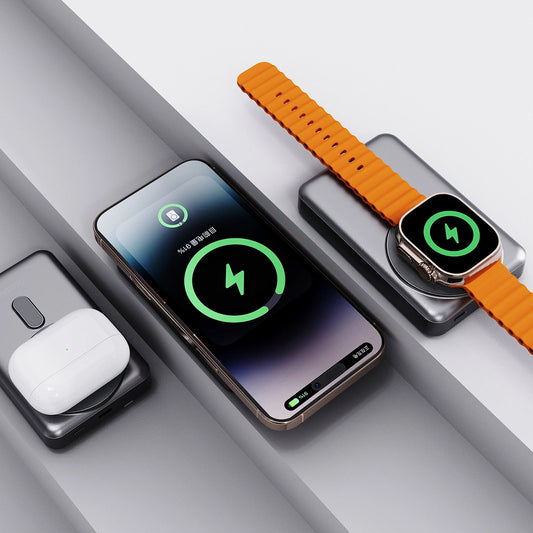 Bateria Externa Wireless Dudao K29, 10000mAh, 20W, PD + FQI, 1 x Lightning - 1 x QI - 1 x USB-C, Cinzento