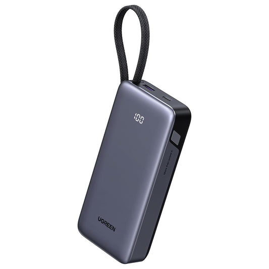 Bateria Externa UGREEN PB536 (55988B), 20000mAh, 45W, QC + PD, 1 x USB-A - 2 x USB-C, Cinzento