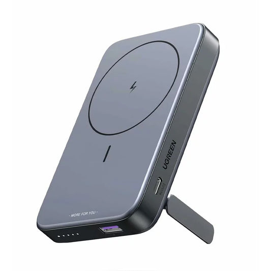 UGREEN PB206 Bateria externa sem fios, 10000mAh, 20W, QC + PD + FQI, 1 x QI - 1 x USB-A - 1 x USB-C, cinzento