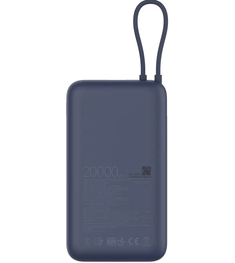 Bateria Externa Xiaomi, 20000mAh, 33W, QC + PD, 1 x USB-A - 2 x USB-C, Azul BHR8975GL