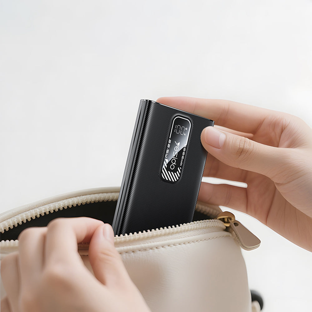 Bateria Externa Yesido YP92, 5000mAh, 22.5W, QC + PD, 1 x USB-A - 1 x USB-C, Preta