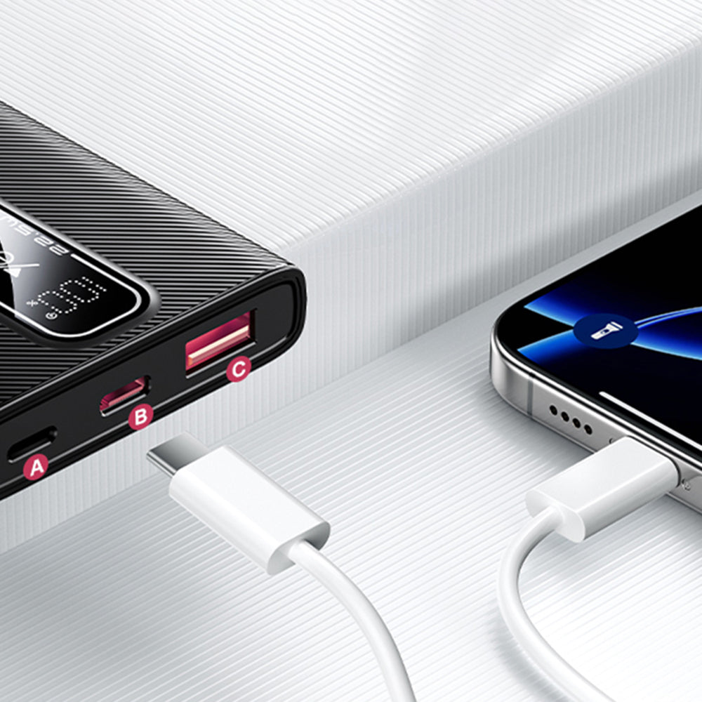 Bateria Externa Yesido YP92, 5000mAh, 22.5W, QC + PD, 1 x USB-A - 1 x USB-C, Preta