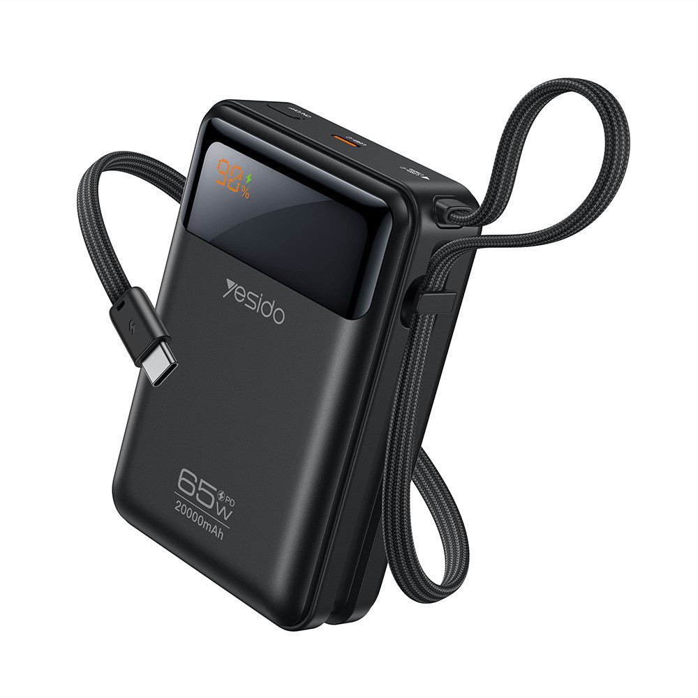 Bateria Externa Yesido YP97, 20000mAh, 65W, PD, 2 x USB-C, Cinzento