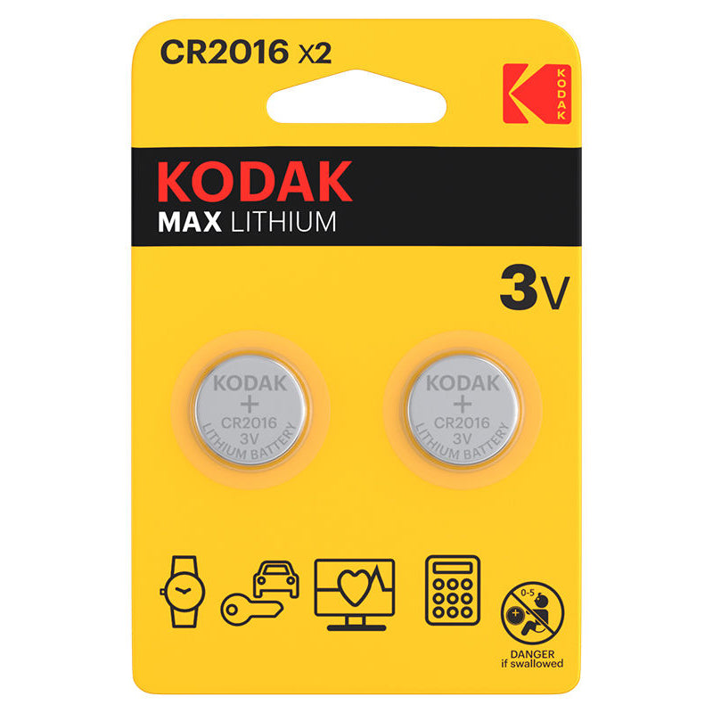 Bateria Kodak Max, CR2016, Conjunto de 2 unidades