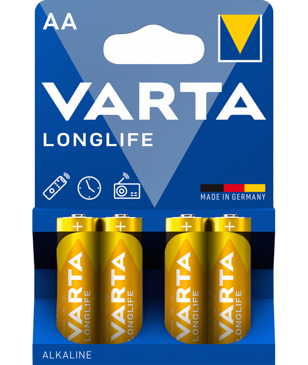Pilhas Varta Longlife 4106, AA / LR6, Conjunto 4 peças