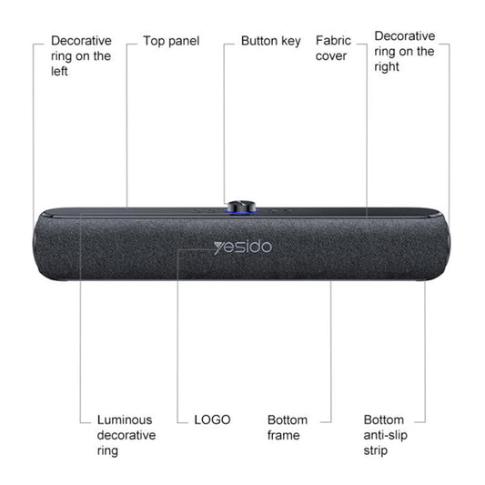 Coluna Bluetooth Yesido YSW42, 20W, Preta