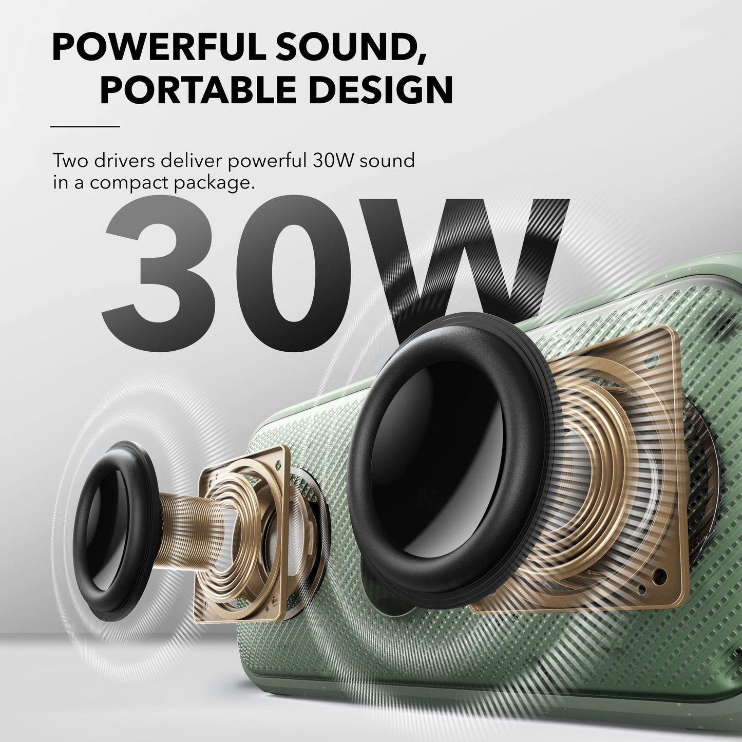 Coluna Portátil Bluetooth Anker SoundCore Motion 300, 30W, TWS, À Prova de Água, Verde A3135061