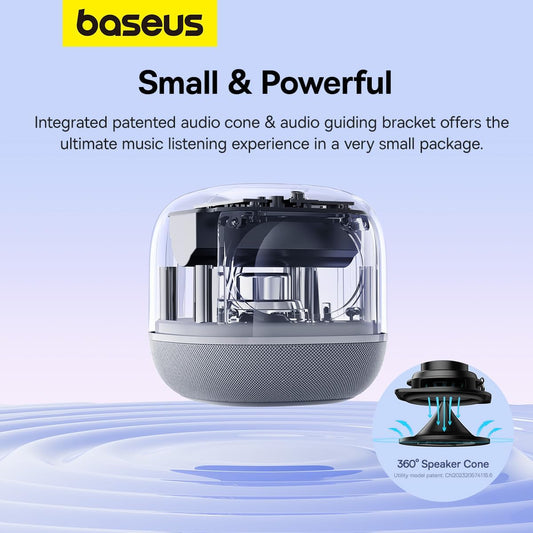 Altifalante Bluetooth portátil Baseus AeQur V2, branco