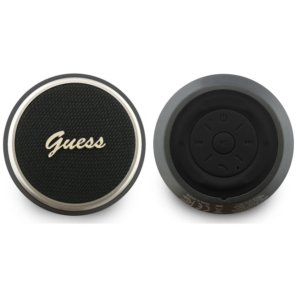 Coluna Portátil Bluetooth Guess Script Metal Logo, 5W, TWS, Preta