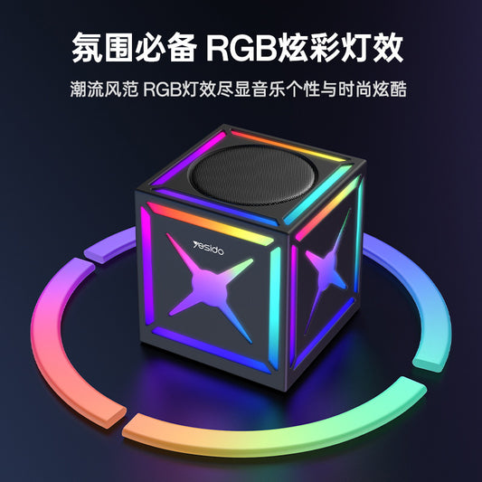 Coluna Bluetooth Yesido YSW34, 8W, RGB, Preta