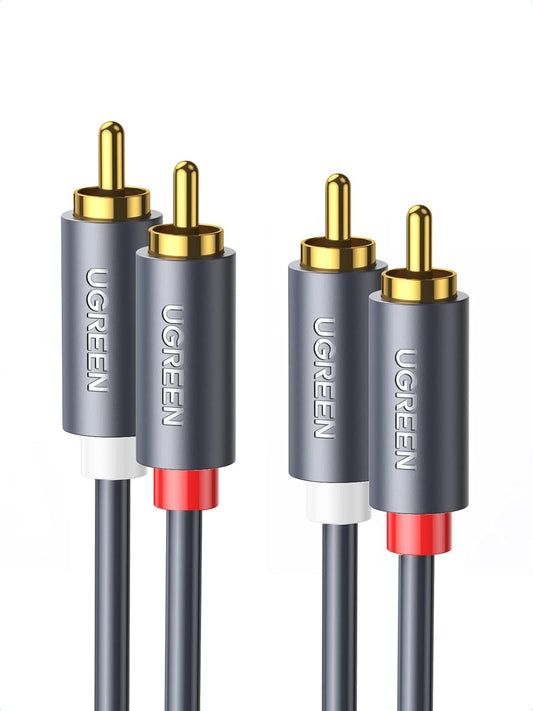 Cabo áudio 2 x RCA - 2 x RCA UGREEN AV104, 1,5 m, cinzento