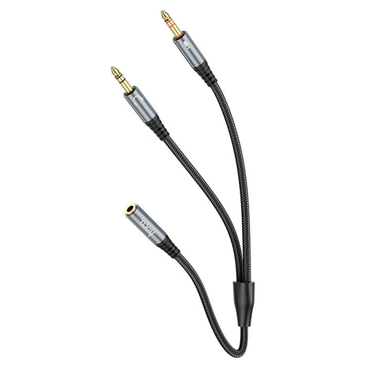 Adaptador de Áudio 3.5mm - 2 x 3.5mm HOCO UPA21, 0.25m, Preto