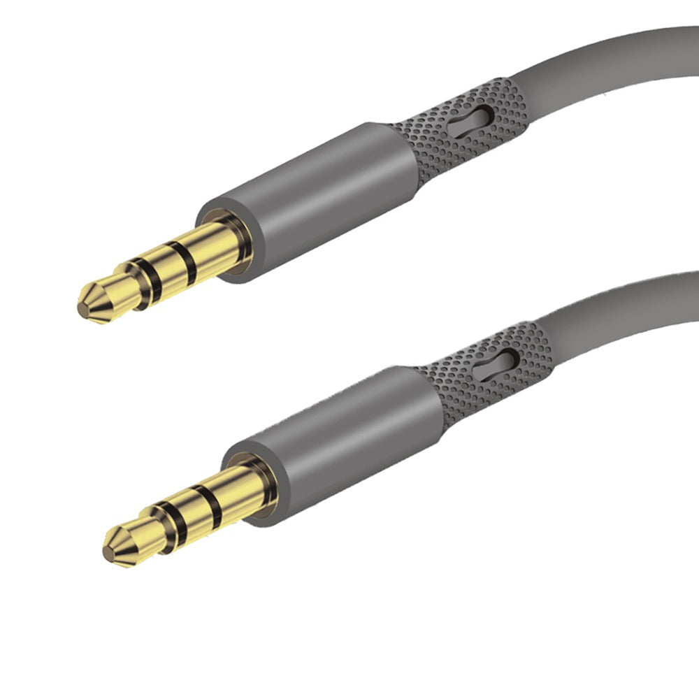 Cabo Áudio 3.5mm - 3.5mm Techsuit AC3 SoundFlex, 1m, Cinzento