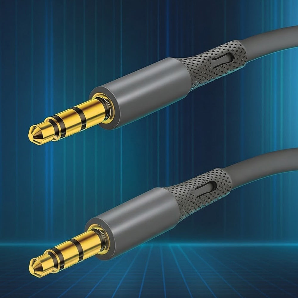 Cabo Áudio 3.5mm - 3.5mm Techsuit AC3 SoundFlex, 1m, Cinzento