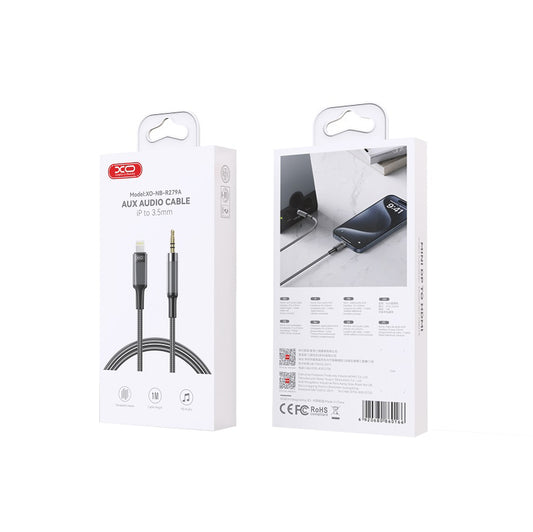 Cabo Áudio Lightning - 3.5mm XO Design NB-R279A, 1m, Preto