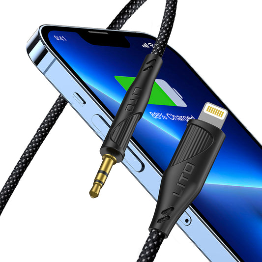 Cabo Áudio Lightning - 3.5mm Lito LA02, 1m, Preto