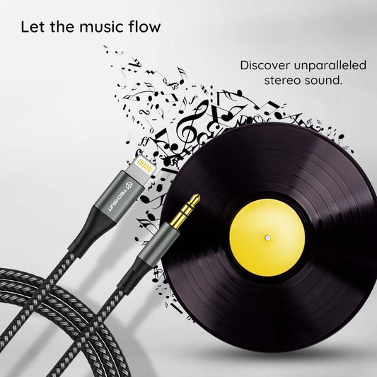 Cabo Áudio Lightning - 3.5mm Techsuit AC17 NexaSound, 1m, Cinzento