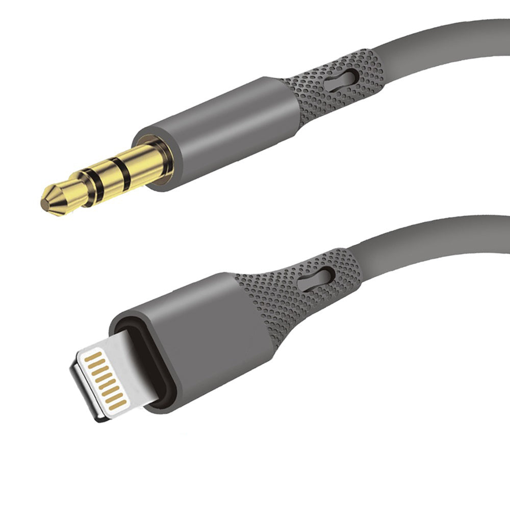 Cabo Áudio Lightning - 3.5mm Techsuit AC5 SoundFlex, 1m, Cinzento