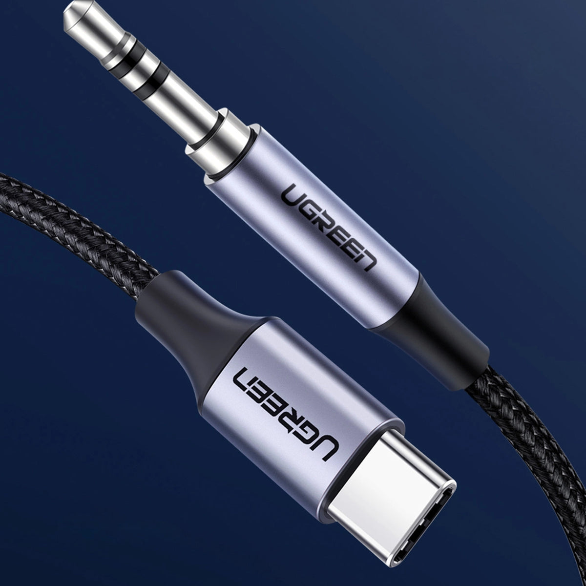 Cabo Áudio USB-C - 3.5mm UGREEN AV143, 1m, Cinzento