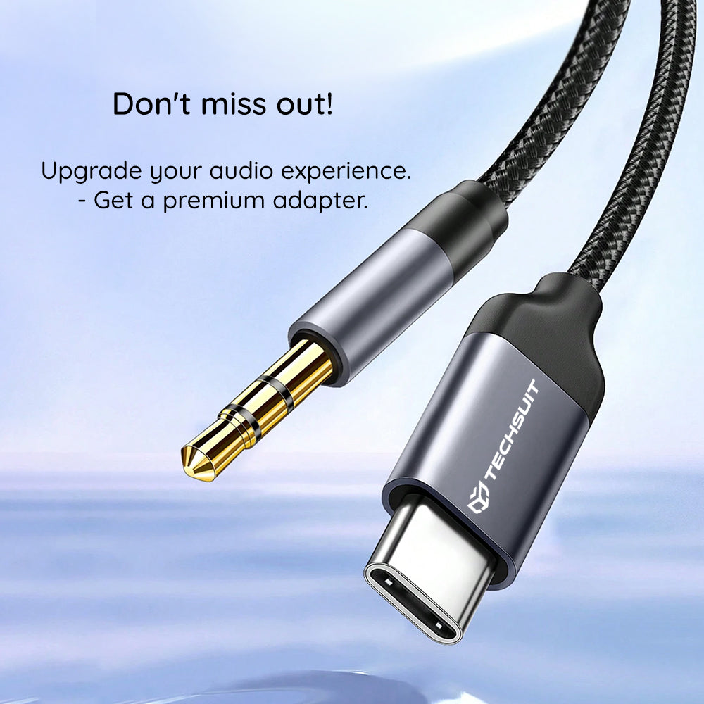 Cabo de Áudio USB-C - 3.5mm Techsuit AC11 FuseXound, 0.5m, Cinzento