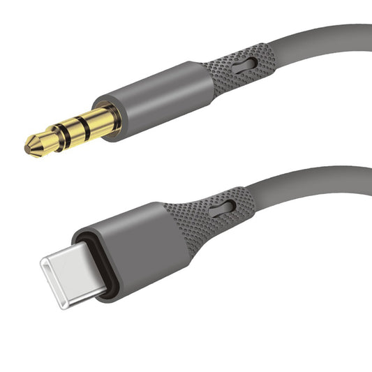 Cabo Áudio USB-C - 3.5mm Techsuit AC4 SoundFlex, 1m, Cinzento