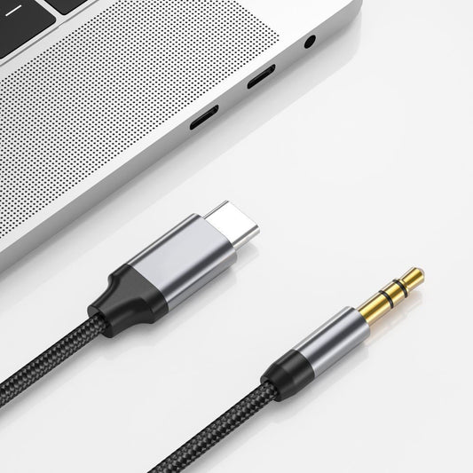 Cabo Áudio USB-C - 3.5mm Techsuit AC9 SoundShell, 1.5m, Cinzento