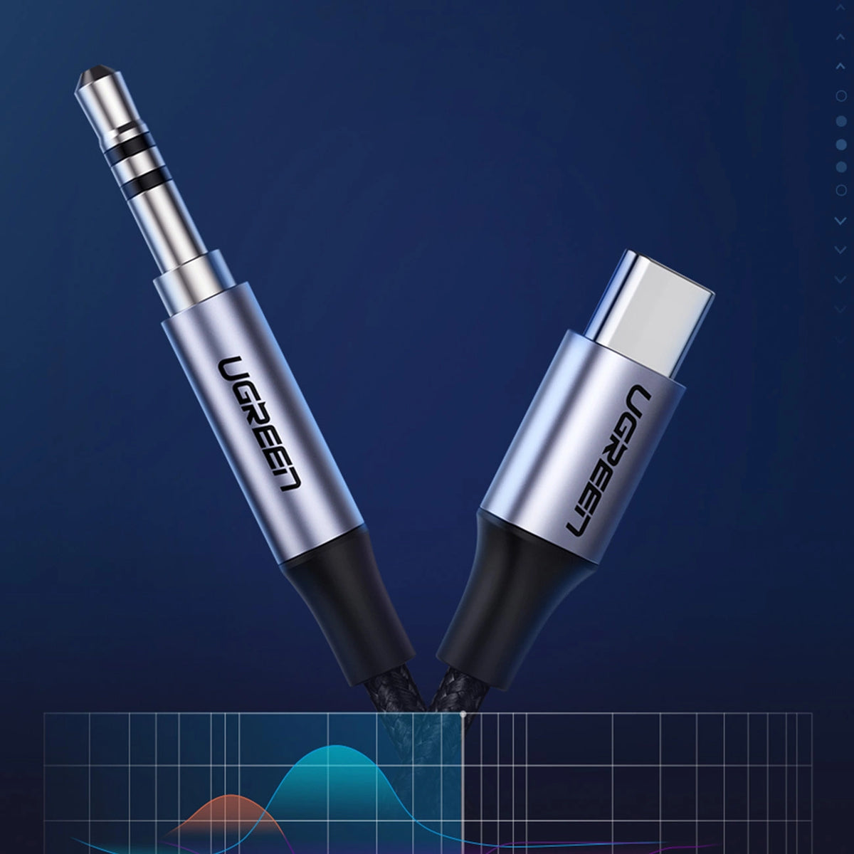 Cabo Áudio USB-C - 3.5mm UGREEN AV143, 1m, Cinzento