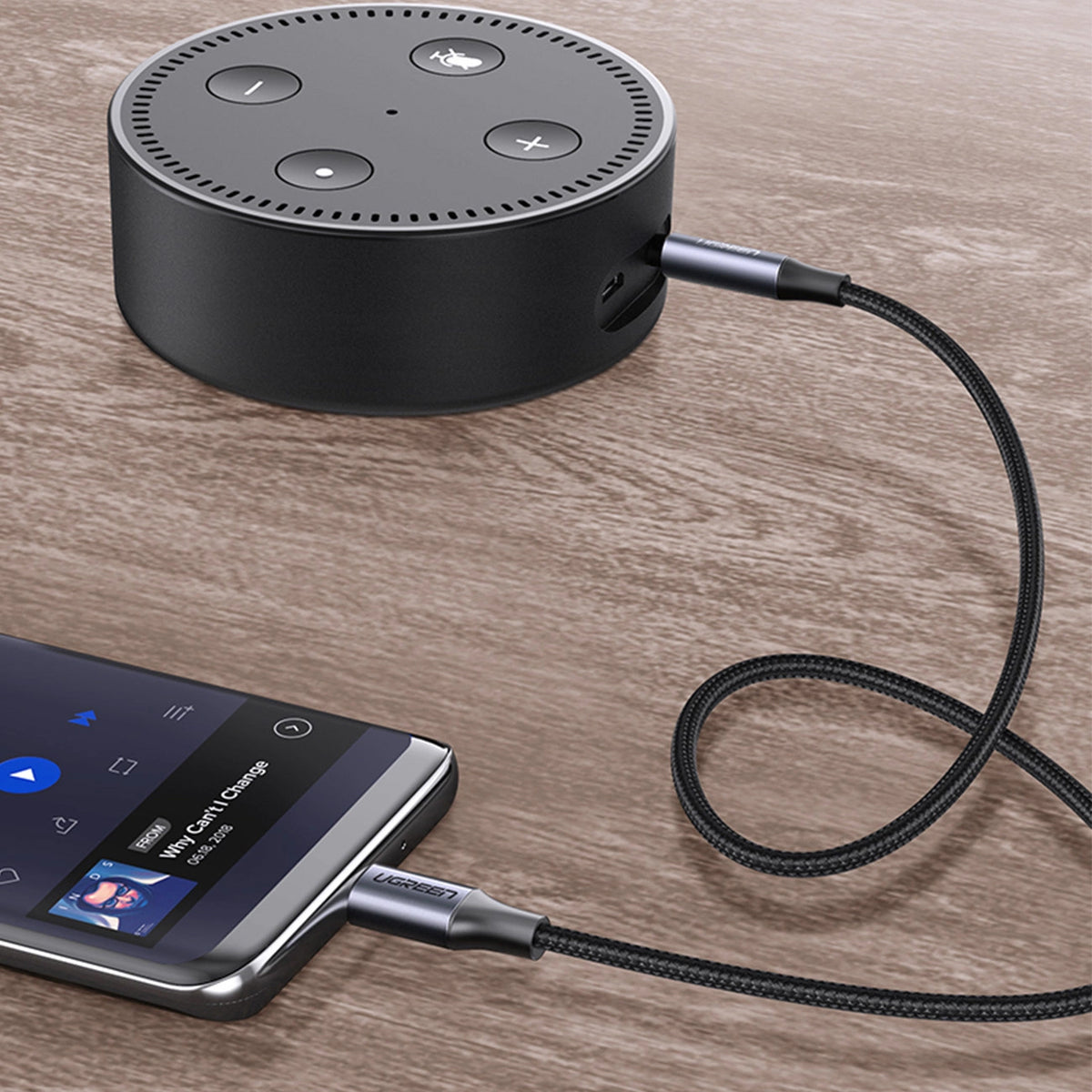 Cabo Áudio USB-C - 3.5mm UGREEN AV143, 1m, Cinzento