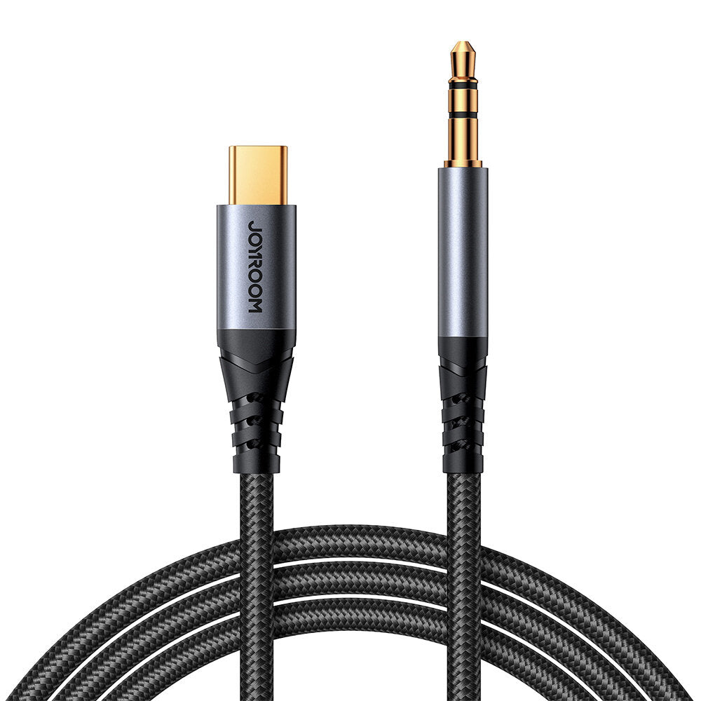 Cabo de Áudio USB-C - 3.5mm Joyroom SY-A07, 1.2m, Preto