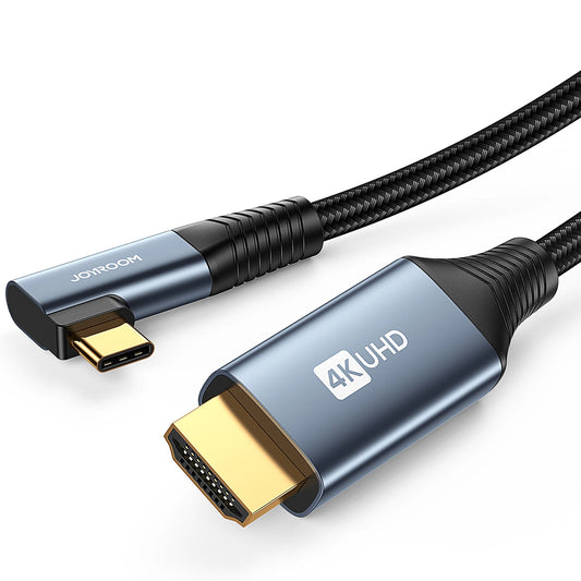 Cabo Áudio e Vídeo USB-C - HDMI Joyroom SY-20C1 Angled, 2m, Cinzento