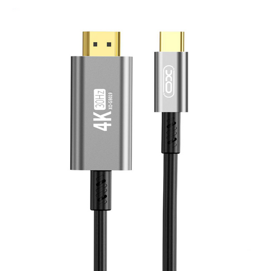 Cabo Áudio e Vídeo USB-C - HDMI XO Design GB019, 1.8m, Preto