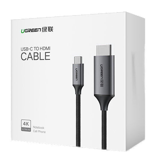 Cabo Áudio e Vídeo USB-C - HDMI UGREEN MM142, 1.5m, Preto